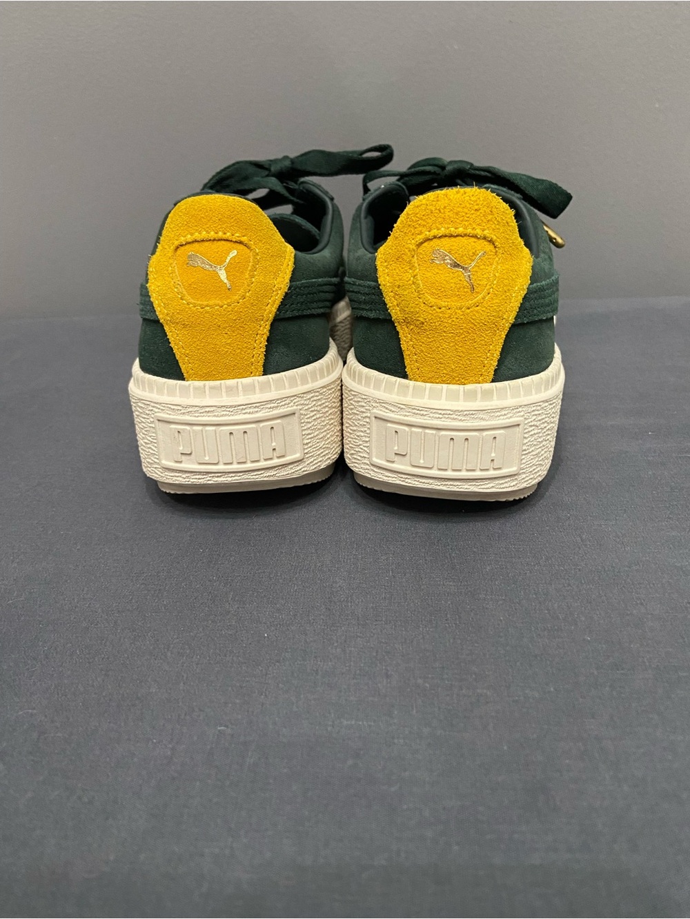 PUMA Platform Suede Trace Bold Womens Sneaker Shoes Scarab-Lemon Skater 10 - Picture 6 of 17